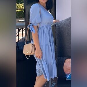 Sz.S Blue Puff Sleeve Dress